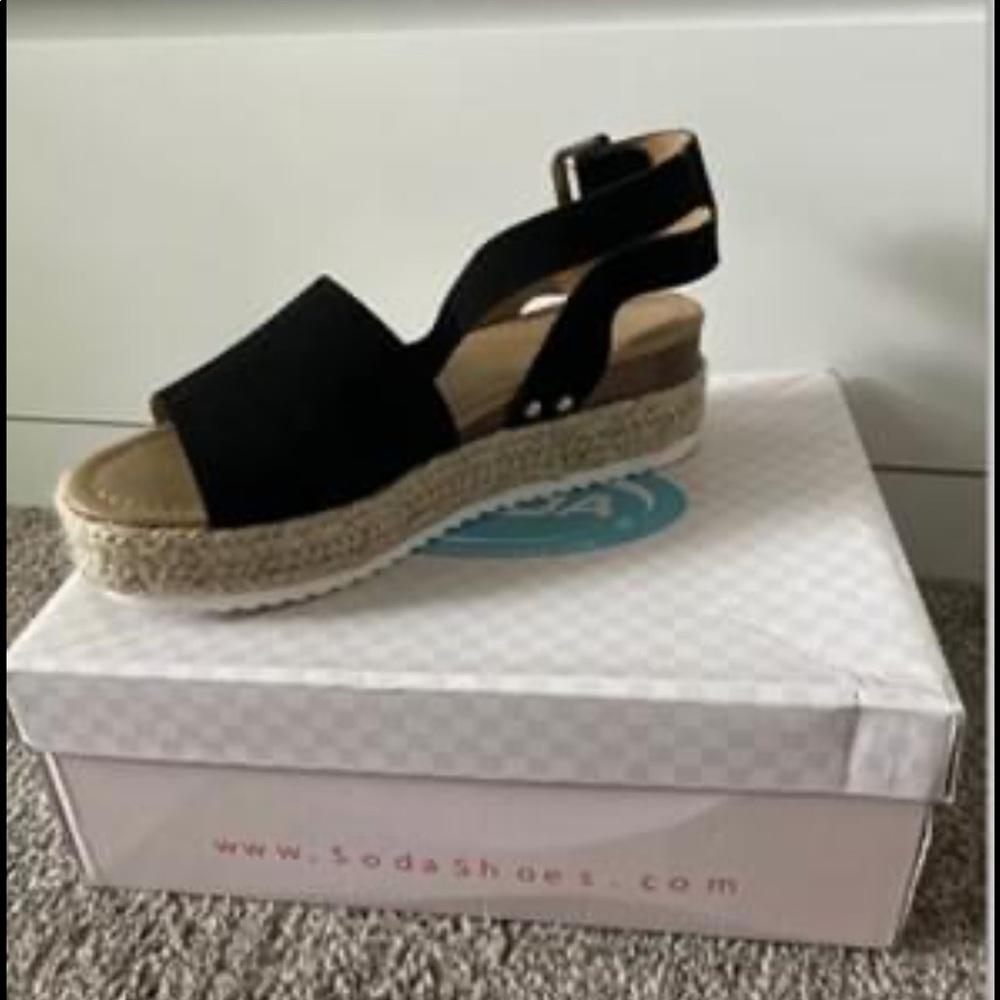 Black wedge Sandals - Picture 2 of 6